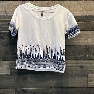 White and Blue Giraffe Shirt